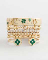 Chico's Women | Four Leaf Clover Flex Cuff Bracelet GREEN