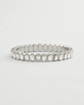 Silver Bezel Set Stretch Tennis Bracelet