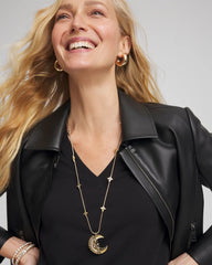 Chico's Women | Gold Moon Pendant Necklace GOLD
