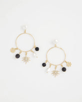 Chico's Women | Starry Night Charm Hoop Earrings GOLD