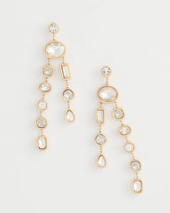 Chico's Women | Bezel Set Linear Goldtone Earrings GOLD