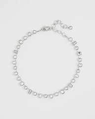 Chico's Women | Bezel Set Short Silvertone Necklace SILVER