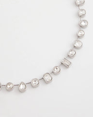 Chico's Women | Bezel Set Short Silvertone Necklace SILVER