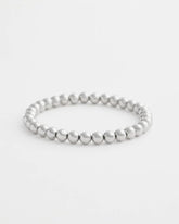 Chico's Women | Small Beaded Silver Tone Stretch Bracelet SILVER