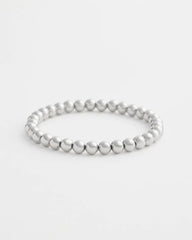 Chico's Women | Small Beaded Silver Tone Stretch Bracelet SILVER