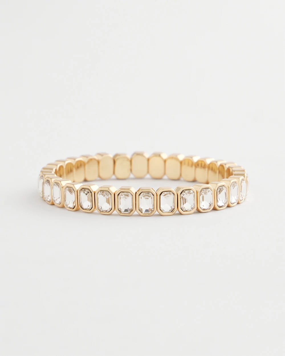 Chico's Women | Gold Bezel Set Stretch Tennis Bracelet GOLD