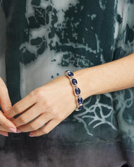 Chico's Women | Large Faceted Gem Stretch Bracelet BLUE