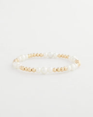 Chico's Women | Goldtone Bead Stretch Bracelet PEARL
