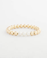 Chico's Women | Goldtone Bead Stretch Bracelet PEARL