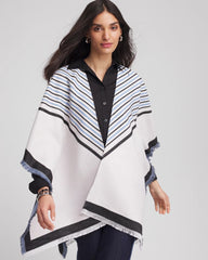 Chico's Women | Woven Reversible Ruana PASSPORT BLUE