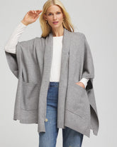 Chico's Women | Long Knit Ruana MOON SHADE GRAY HEATHER