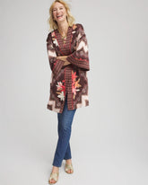 Chico's Women | Long Mixed-Print Kimono CACAO