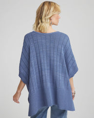 Chico's Women | Open-Knit Splitneck Poncho BLUE LOTUS