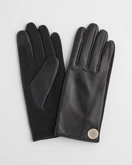 Chico's Women | Leather Button Detail Gloves BLACK