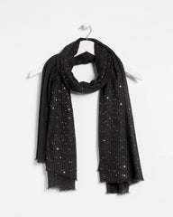 Chico's Women | Metallic Stripe Oblong Scarf BLACK