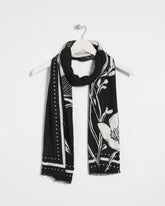 Chico's Women | Floral Woven Oblong Scarf BLACK