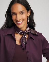 Chico's Women | Frosty Floral Square Neckerchief Scarf BLACK