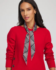 Abstract Reversible Skinny Scarf