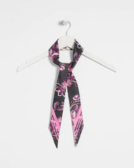 Chico's Women | Floral Animal Print Skinny Scarf BLACK