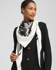Chico's Women | Printed Triangle Neckerchief Scarf BLACK