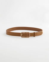 Cognac Enamel Buckle Trouser Belt