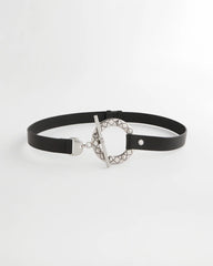 Chico's Women | Silver Toggle Trouser Belt BLACK/SILVER