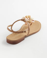 Chico's Women | Beach Seashell T-Strap Sandals NATURAL