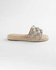 Linen Knotted Espadrille Slides