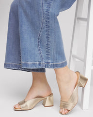 Chico's Women | Vinia Metallic Rope Block Heels GOLD