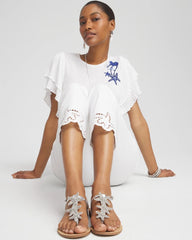 Chico's Women | Beach Starfish T-Strap Sandals SILVER
