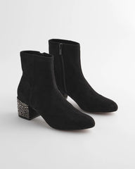 Chico's Women | Embellished Destiny Art Deco Boot Heels BLACK