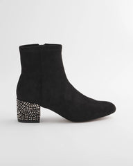 Chico's Women | Embellished Destiny Art Deco Boot Heels BLACK