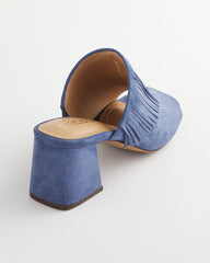 Chico's Women | Blue Lotus Suede Fringe Block Heels BLUE LOTUS