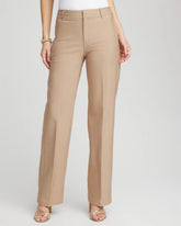 Chico's Women | Petite Cotton Straight-Leg Trousers CATTAIL BROWN