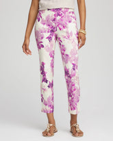 Chico's Women | Petite Floral Brigitte™ Pull-On Slim Cropped Pants PLUM SHADE