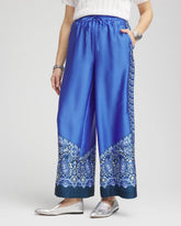 Chico's Women | Petite Pull-on Paisley Drawstring Cropped Pants BLUE PEARL