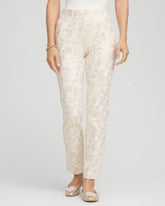 Chico's Women | Petite Juliet Golden Foiled Slim Ankle Pants ENGLISH CREAM