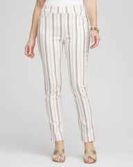 Chico's Women | Petite Brigitte™ Striped Ankle Pants ALABASTER