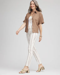 Chico's Women | Petite Brigitte™ Striped Ankle Pants ALABASTER