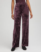 Chico's Women | Petite Crushed Velvet Wide-Leg Pants NIGHT BLOOM