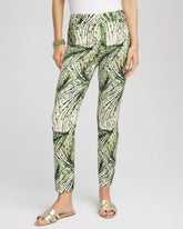 Chico's Women | Petite Brigitte™ Slim Ankle Palm-Print Pants ECRU