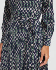 Chico's Women | Petite Chain Print Maxi Shirtdress PASSPORT BLUE