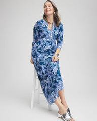 Chico's Women | Petite Long Sleeved Jersey Maxi Dress SEAPORT