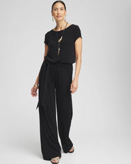 Chico's Women | Petite Travelers™ Cap Sleeve Jumpsuit TRAVELERS BLACK