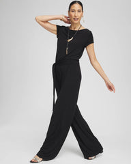 Chico's Women | Petite Travelers™ Cap Sleeve Jumpsuit TRAVELERS BLACK