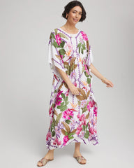 Chico's Women | Petite Island Cinch-Waist Kaftan Dress ECRU