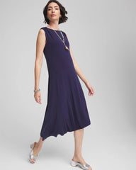 Chico's Women | Petite Travelers™ Knit Sleeveless Dress PASSPORT BLUE