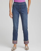 Chico's Women | Petite Embellished Pull-On Slim Ankle Jeggings BUTTERCUP INDIGO