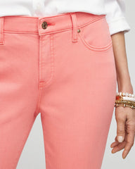 Chico's Women | Petite Girlfriend Fray Hem Kick Flare Jeans MELON MAMBO