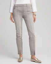 Chico's Women | Petite Silver Pull-On Slim Ankle Jeggings SILVER BIRCH WASH
